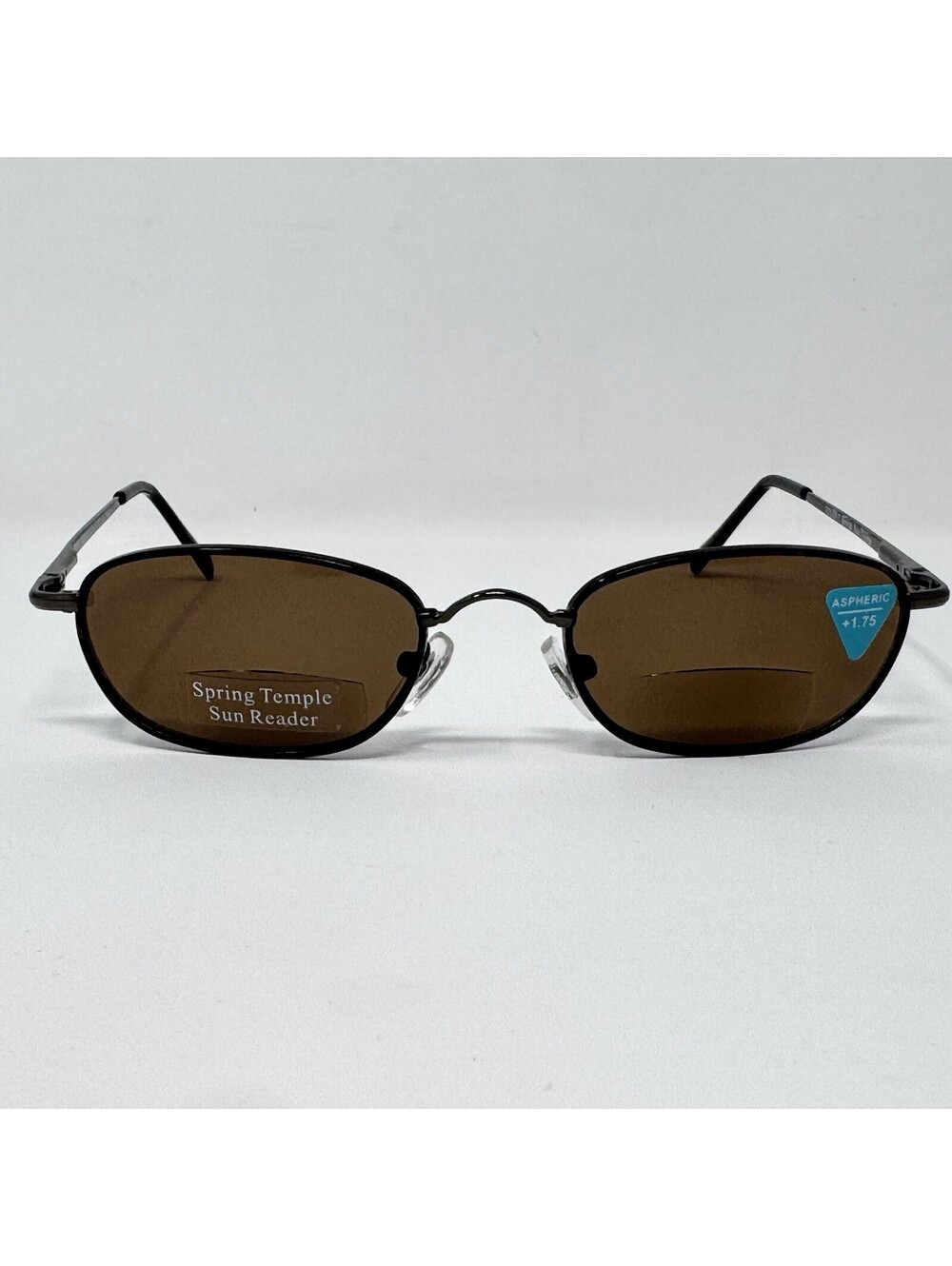 +1.75 Bifocal Sun Reader Gunmetal Metal Frame Brown Lens 49-20-138